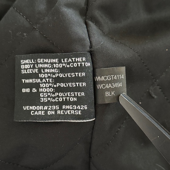 Wilsons Alan Black Leather Grunge Motorcycle Jacket With Removable Hood Size L - Picture 12 of 15